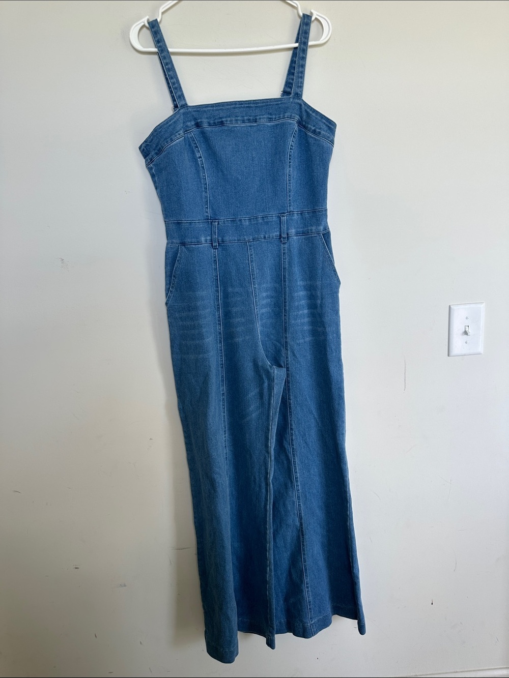 So Me Denim Wide-Leg Jumpsuit in Blue - Picture 2 of 10